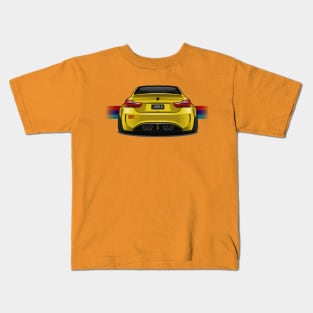 M4 Coupe Wide Body Kit (Yellow) Kids T-Shirt